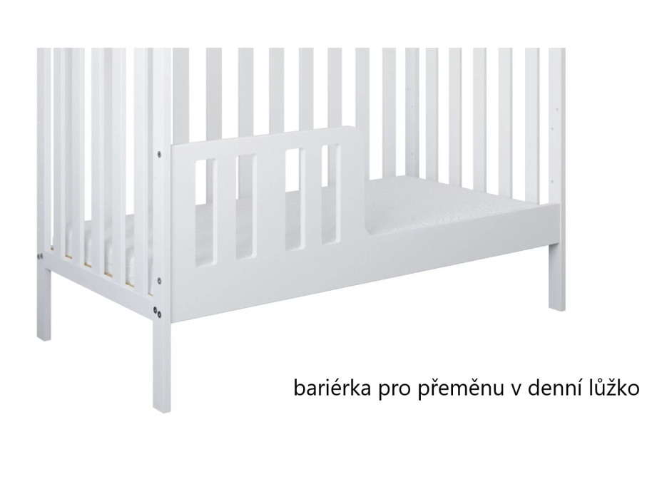 Dětská postýlka se šuplíkem LITTLE SISI 120x60 cm - BÍLÁ