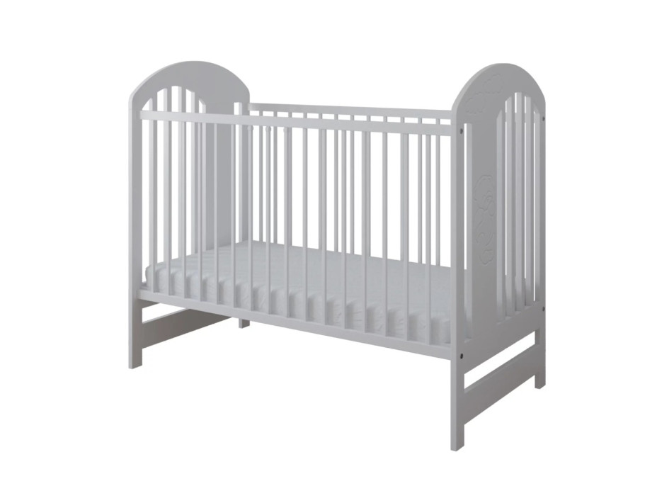 Dětská postýlka se šuplíkem LITTLE TIMON 120x60 cm - BÍLÁ