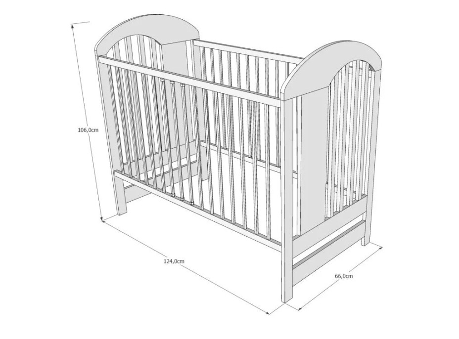 Dětská postýlka se šuplíkem LITTLE TIMON 120x60 cm - BÍLÁ