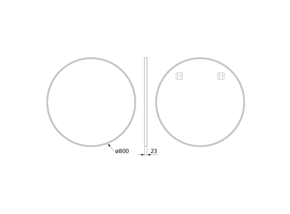 Sapho NOTION SLIM kulaté zrcadlo v rámu ø 80cm, bílá mat NT800W