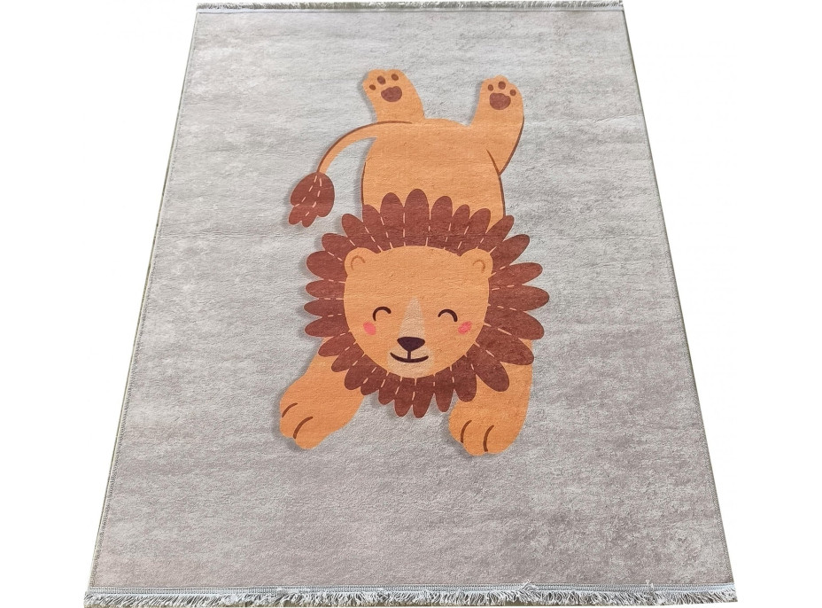 Dětský kusový koberec HONOR New - Lev - šedý