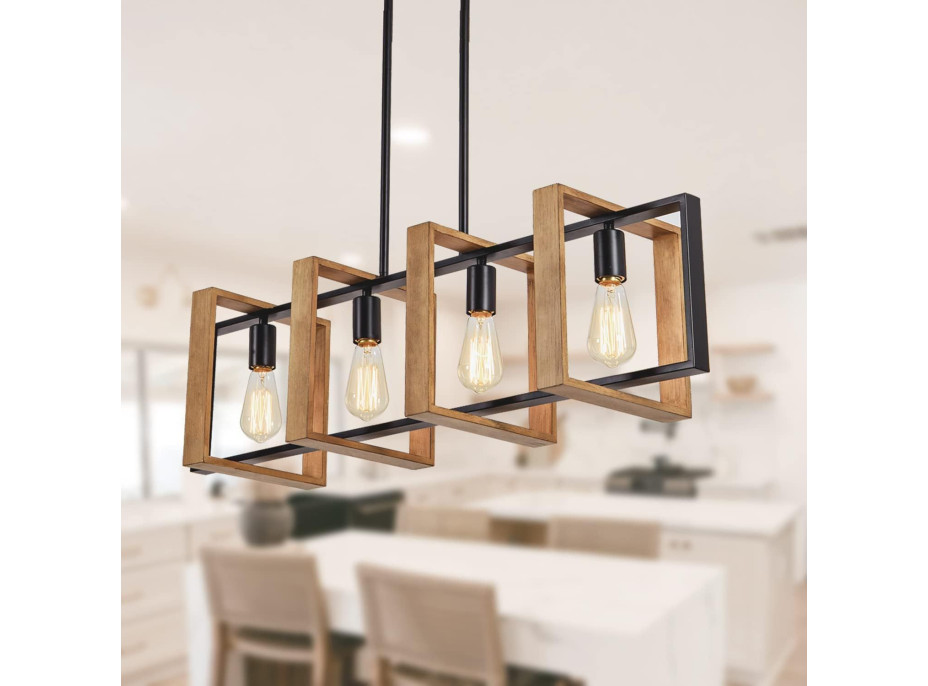 Stropní svítidlo WOODCAGE 4 - dřevo