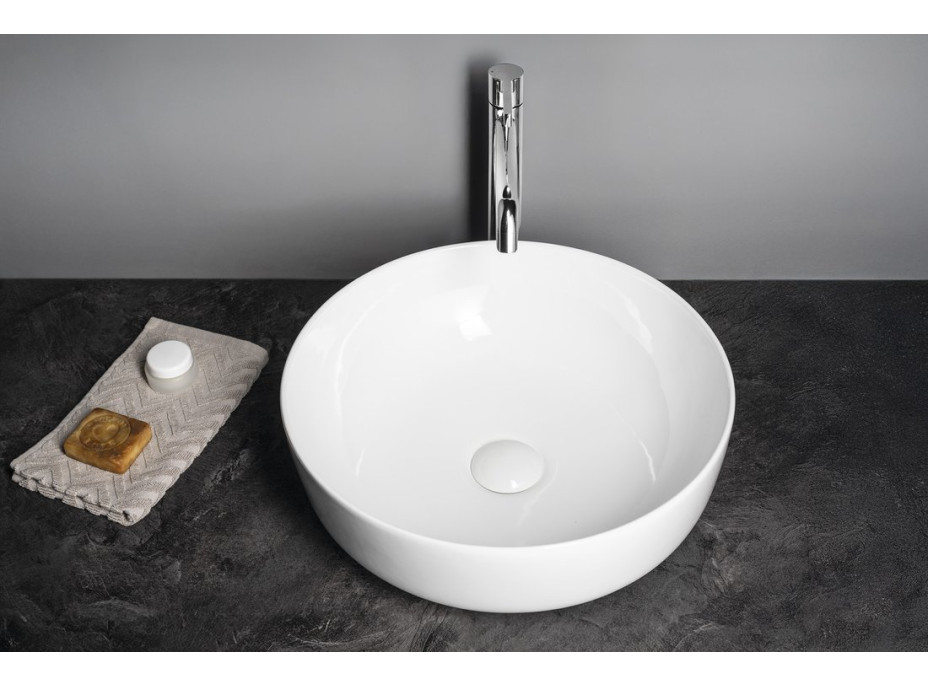 Sapho RONDEA keramické umyvadlo na desku Ø 41cm, bílá AR445