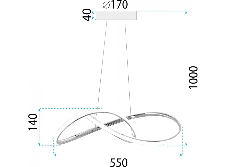 Stropní LED svítidlo RING 32W - zlaté - 55x55 cm