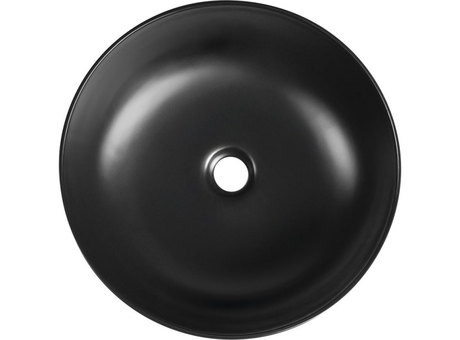Sapho RONDEA keramické umyvadlo na desku Ø 41cm, černá mat AR445B