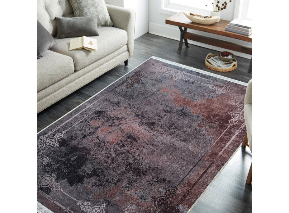 Kusový koberec HONOR New - Edge - tmavě šedý/hnědý