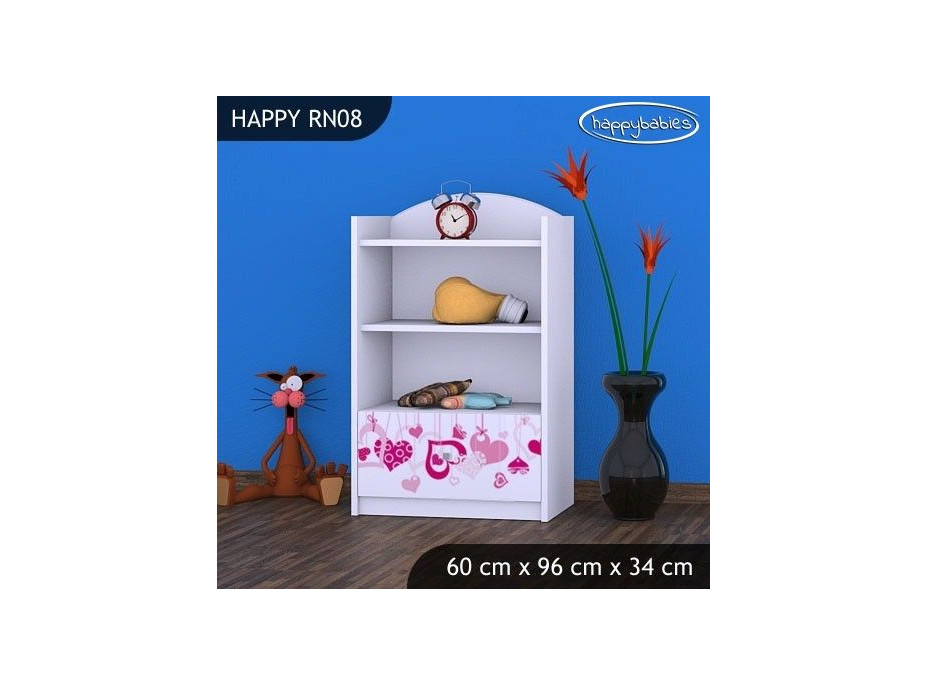 Dětský úložný regál FALL IN LOVE - TYP 8 - NÍZKÝ