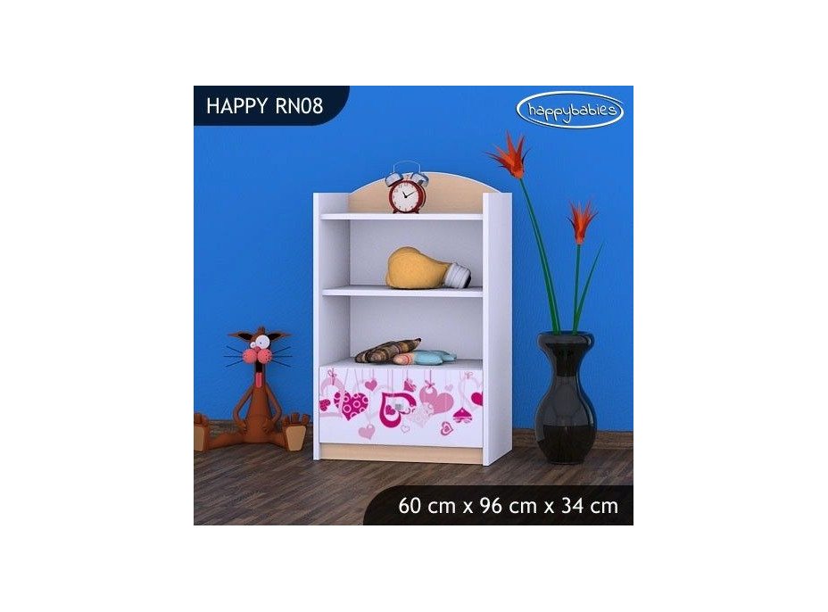 Dětský úložný regál FALL IN LOVE - TYP 8 - NÍZKÝ