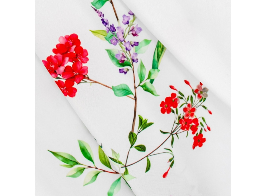 Velikonoční ubrus BLISS Květy - 130x180 cm - bílý