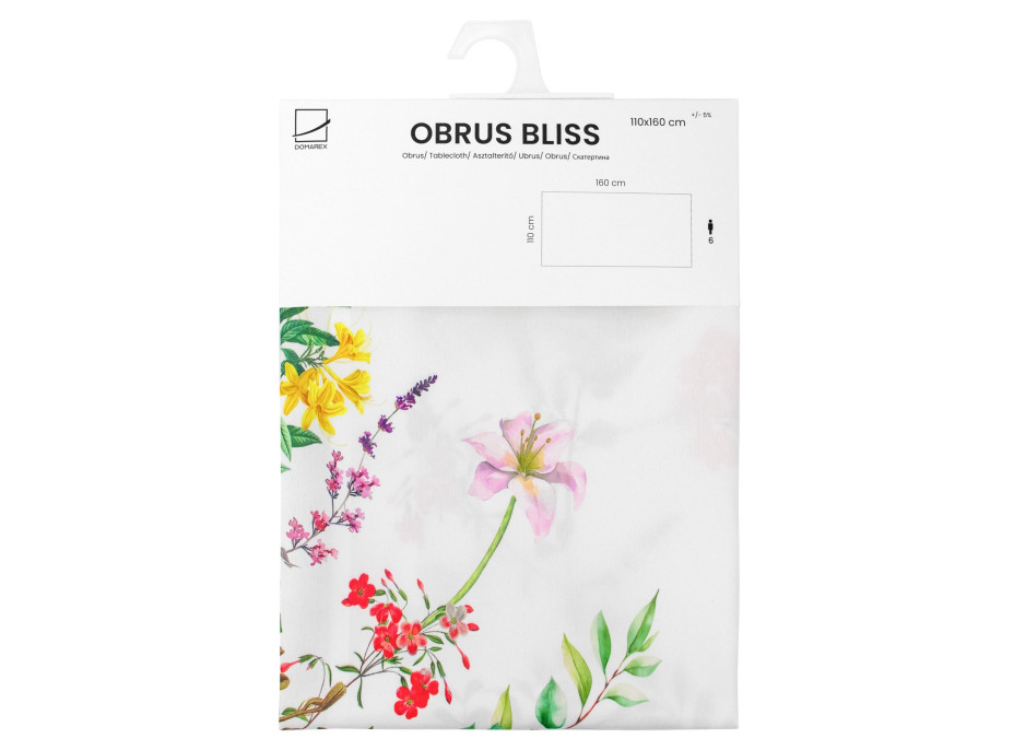 Velikonoční ubrus BLISS Květy - 130x180 cm - bílý