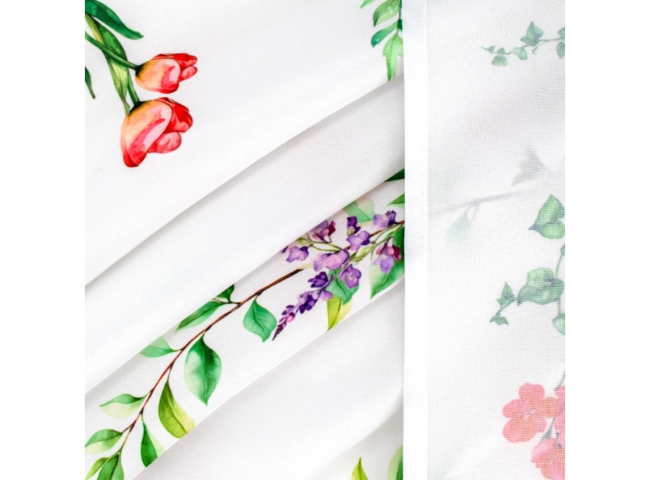 Velikonoční ubrus BLISS Květy - 130x180 cm - bílý