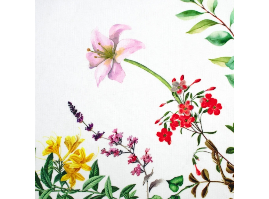 Velikonoční ubrus BLISS Květy - 130x180 cm - bílý