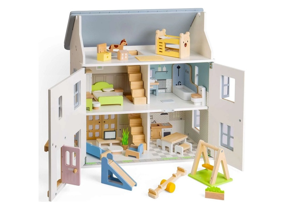Bigjigs Toys Dřevěný nábytek do domečku pro panenky Obývací pokoj