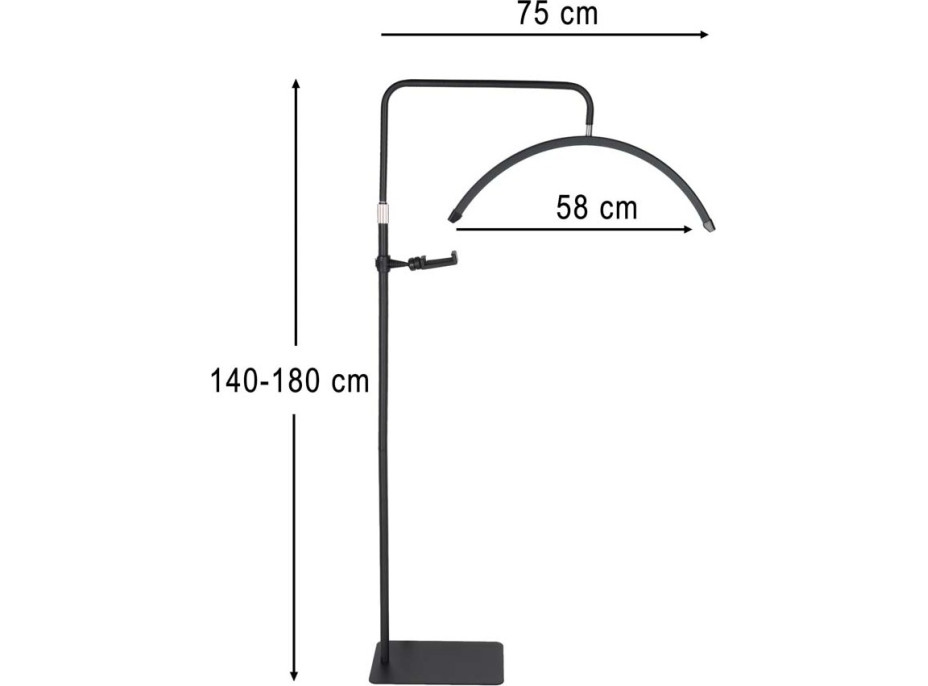 Kosmetická bezstínová LED lampa - černá