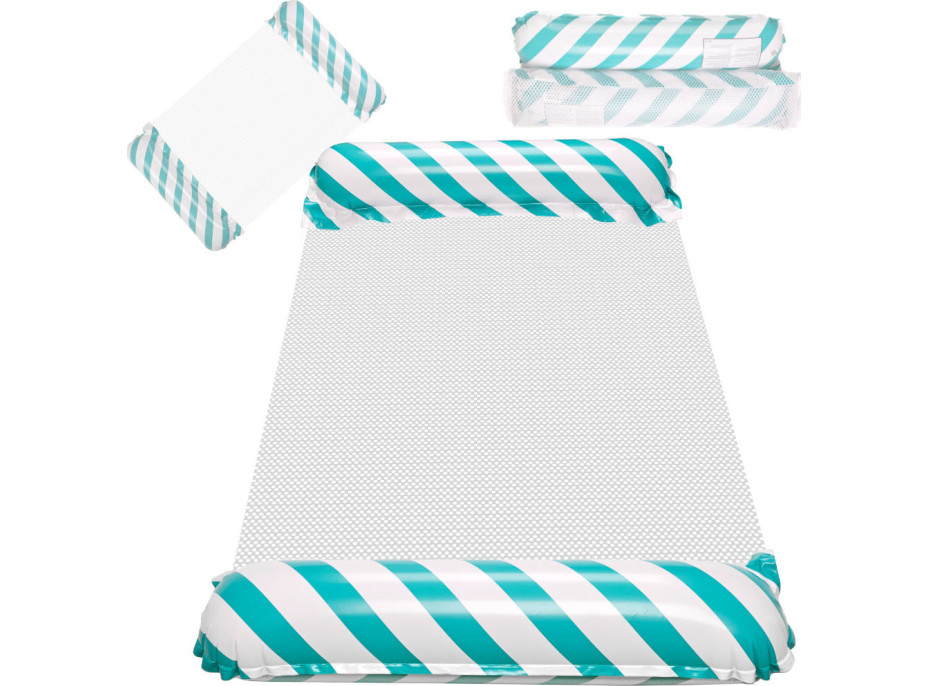 Nafukovací plážová matrace houpací síť vodní lehátko křeslo bazén modrá