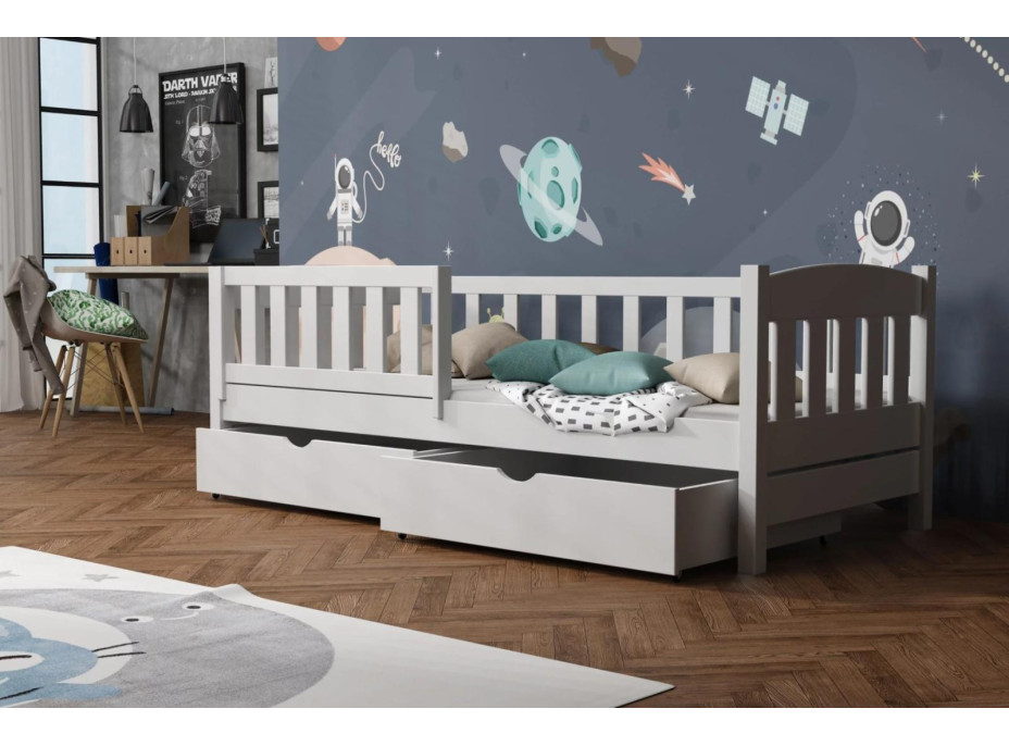 Dětská postel z masivu borovice BEN se šuplíky - 180x80 cm