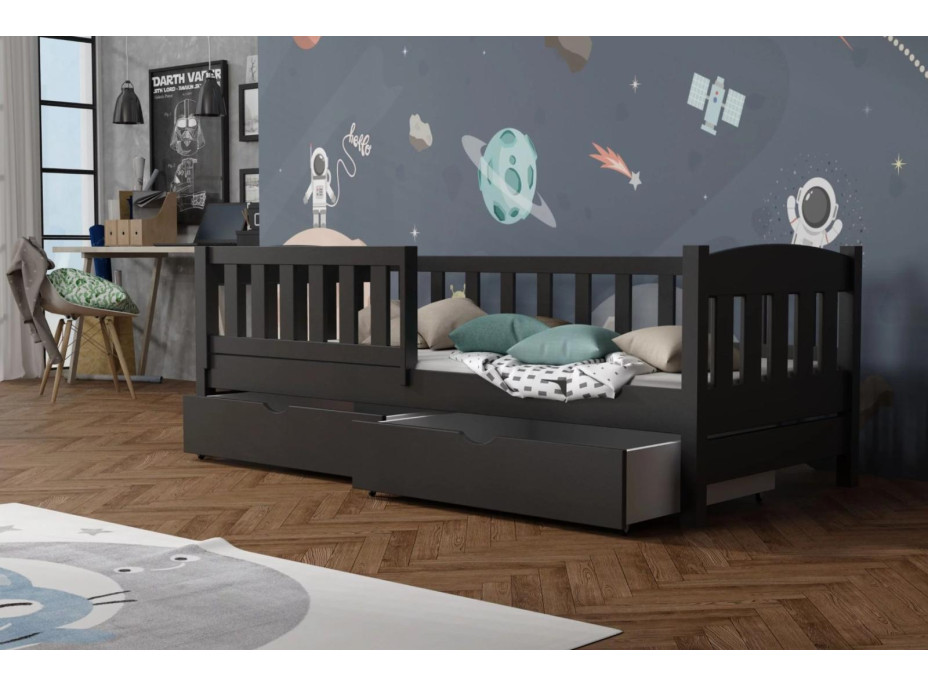 Dětská postel z masivu borovice BEN se šuplíky - 180x80 cm