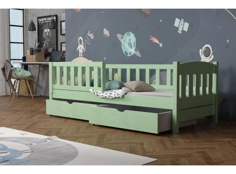 Dětská postel z masivu borovice BEN se šuplíky - 180x80 cm