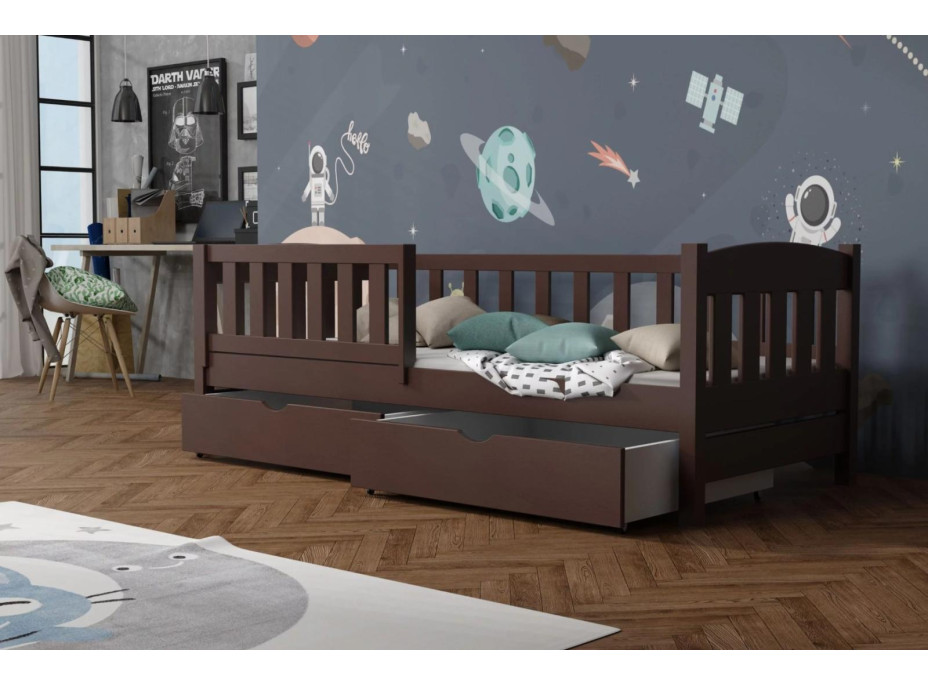 Dětská postel z masivu borovice BEN se šuplíky - 200x90 cm