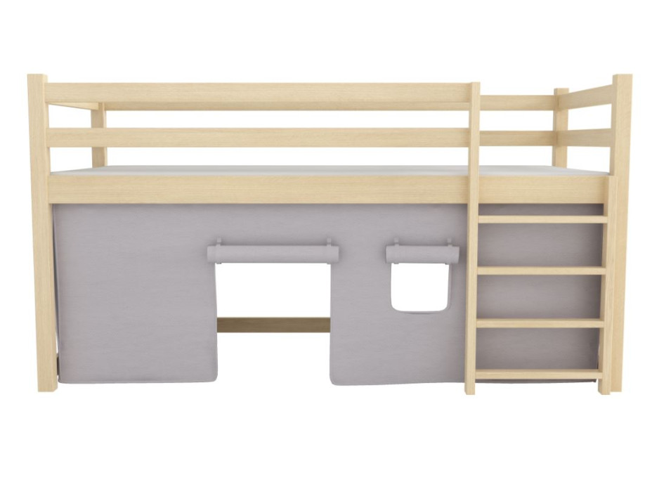 Dětská vyvýšená postel z masivu borovice PORTO - 200x90 cm - KAŠMÍROVÁ