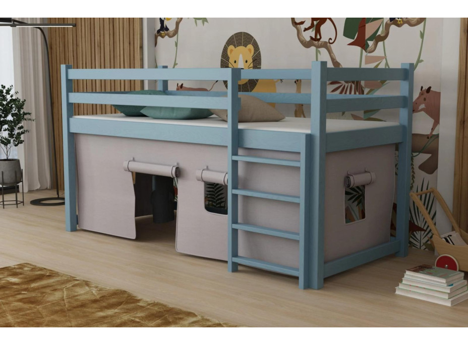 Dětská vyvýšená postel z masivu borovice PORTO - 200x90 cm