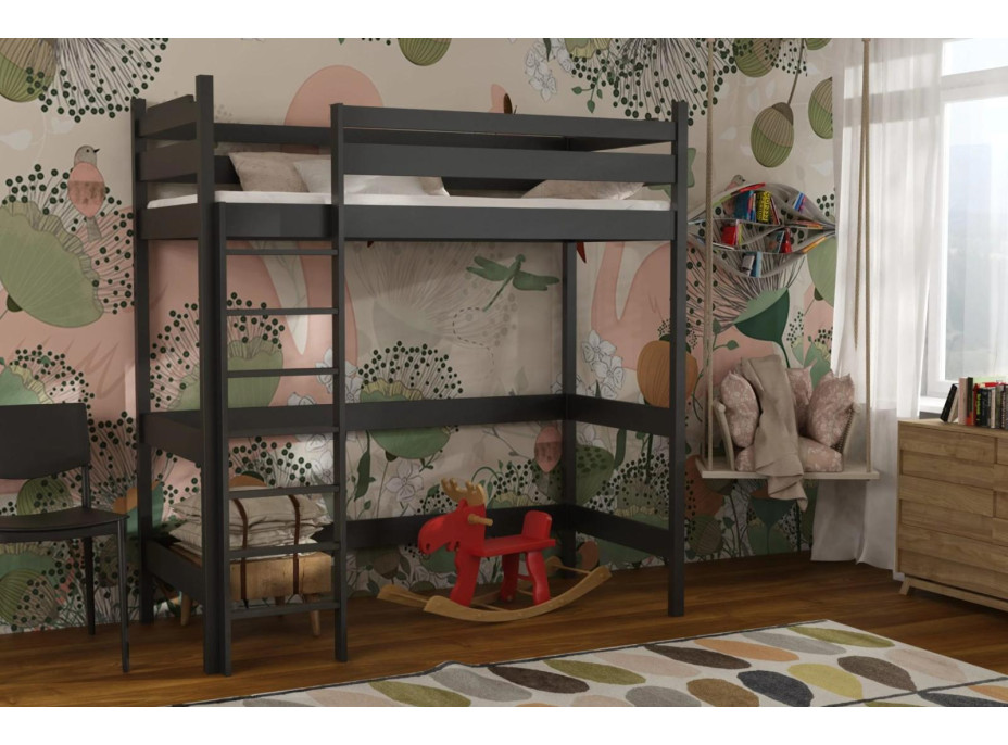 Dětská vyvýšená postel z masivu borovice TEXAS - 200x90 cm