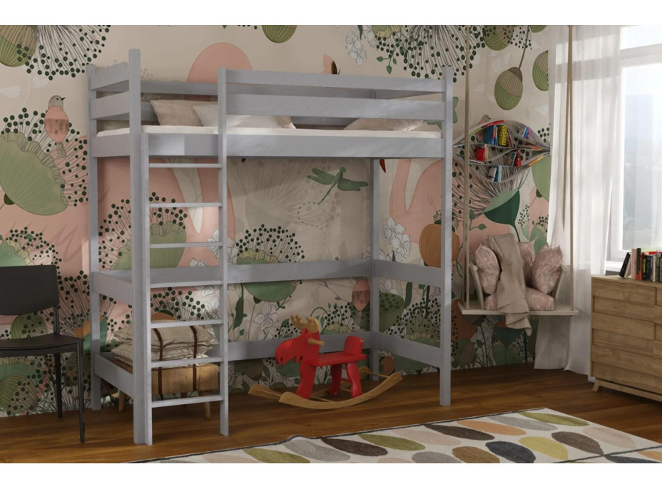 Dětská vyvýšená postel z masivu borovice TEXAS - 200x90 cm