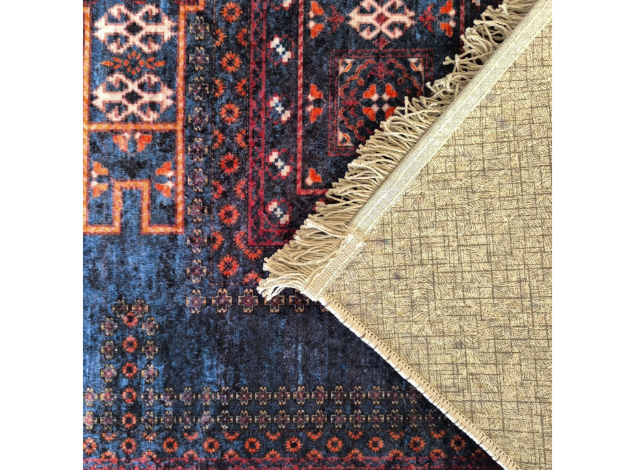 Kusový koberec HONOR New - Ethnic - tmavě modrý/červený
