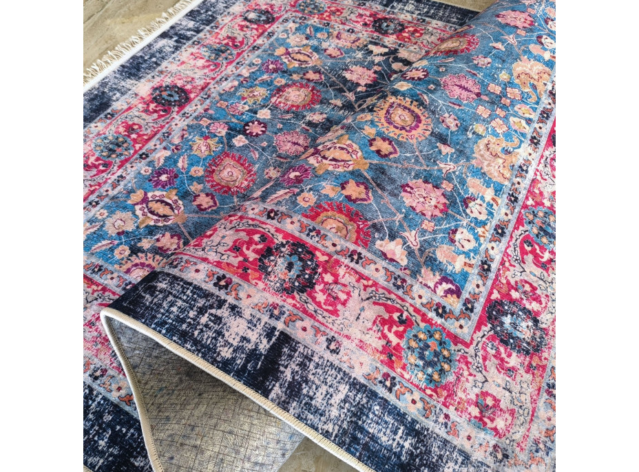 Kusový koberec HONOR New - Fragments - modrý/červený