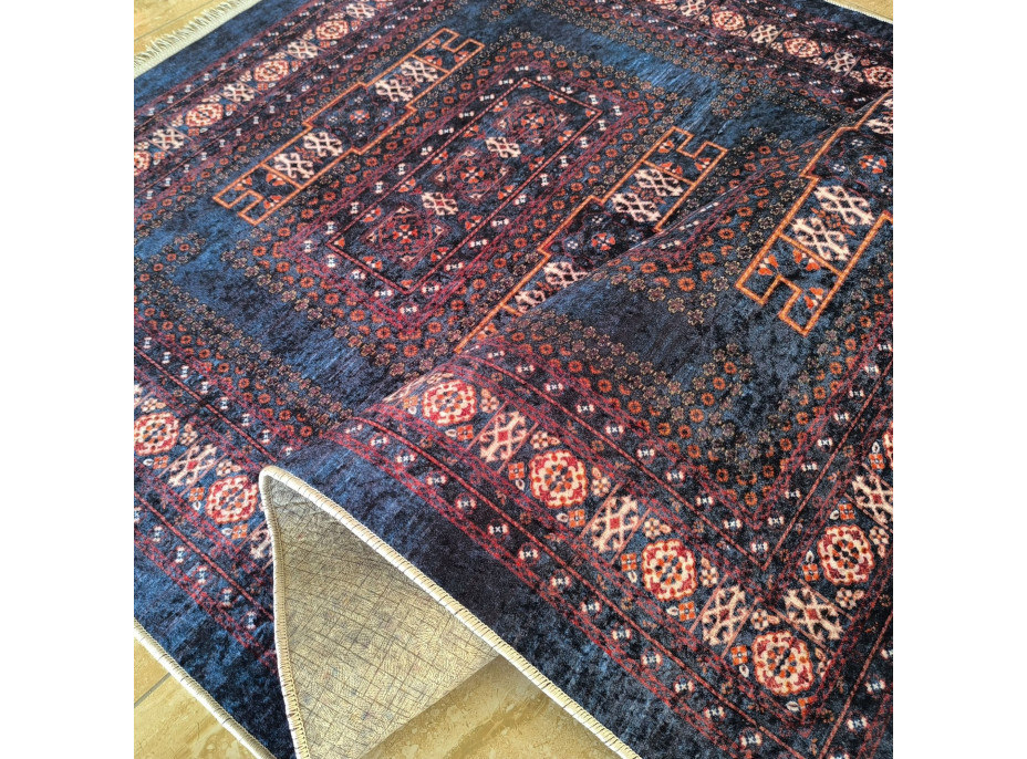 Kusový koberec HONOR New - Ethnic - tmavě modrý/červený