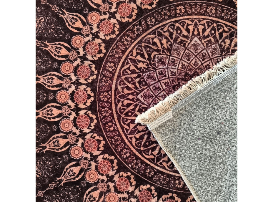 Kusový koberec HONOR New - Mandala - tmavě červený/růžový