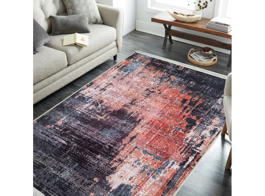 Kusový koberec HONOR New - Mist - červený/šedý