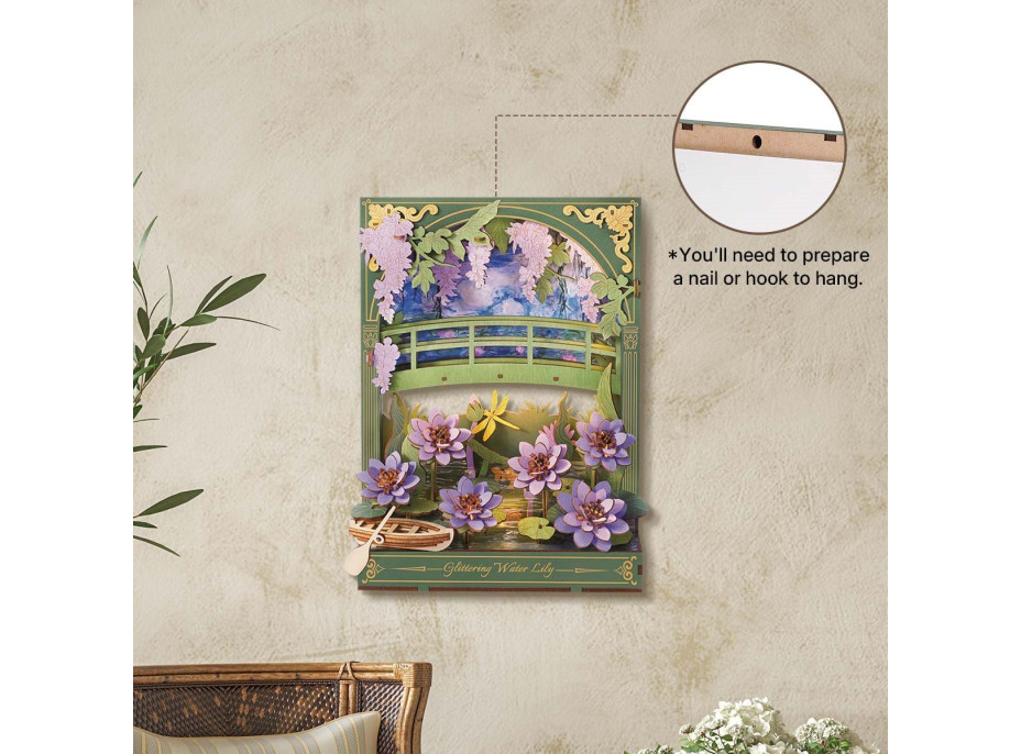 ROBOTIME Rowood 3D dřevěné puzzle Lekníny s LED osvětlením 237 dílků