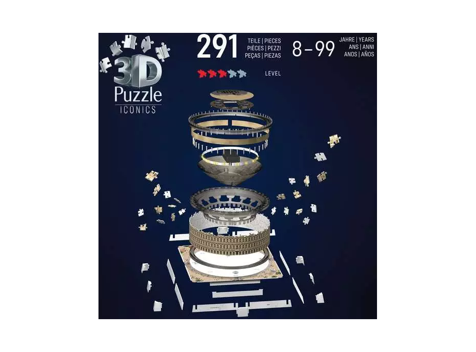 RAVENSBURGER Svítící 3D puzzle Iconics: Koloseum (Noční edice) 216 dílků