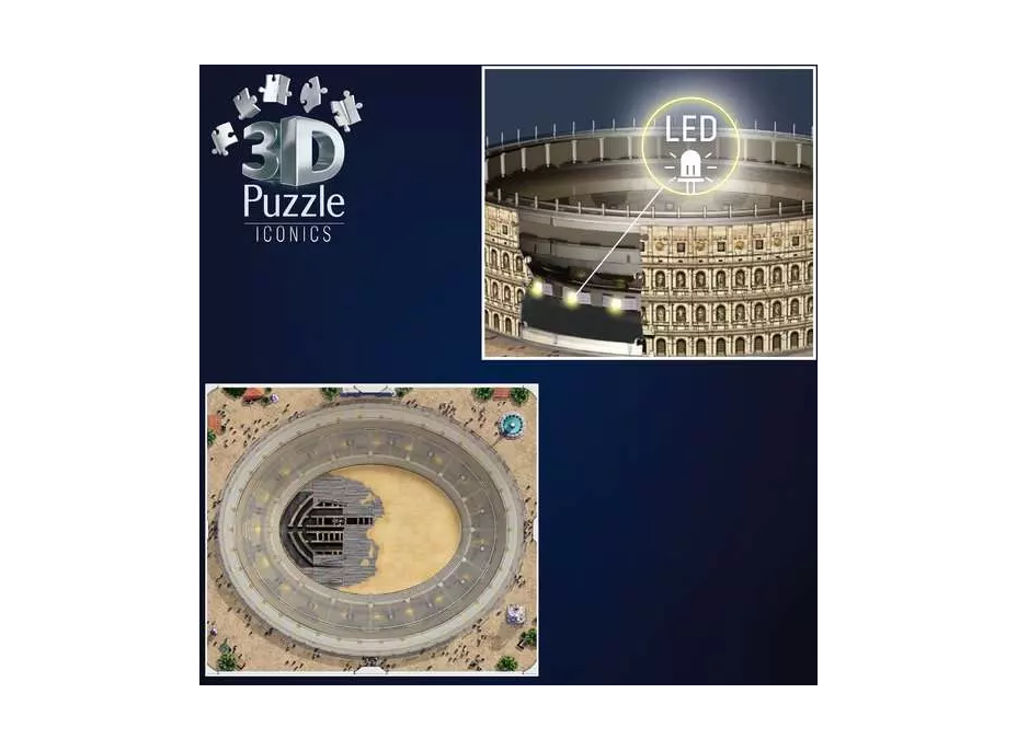 RAVENSBURGER Svítící 3D puzzle Iconics: Koloseum (Noční edice) 216 dílků