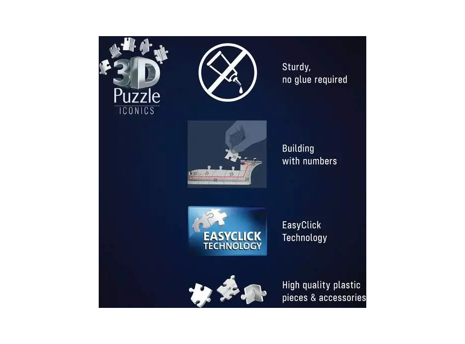 RAVENSBURGER Svítící 3D puzzle Iconics: Koloseum (Noční edice) 216 dílků