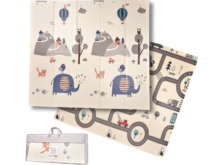 Oboustranná pěnová podložka 180 x 200 cm - Ulice/les