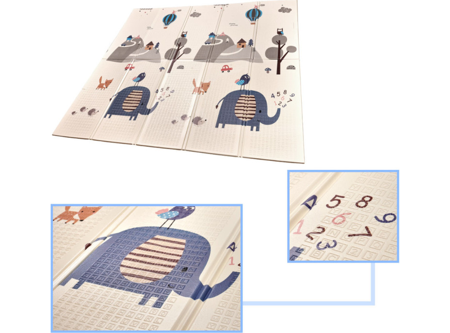 Oboustranná pěnová podložka 180 x 200 cm - Ulice/les