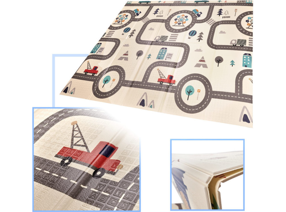 Oboustranná pěnová podložka 180 x 200 cm - Ulice/les