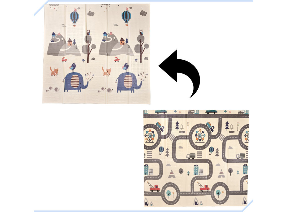 Oboustranná pěnová podložka 180 x 200 cm - Ulice/les