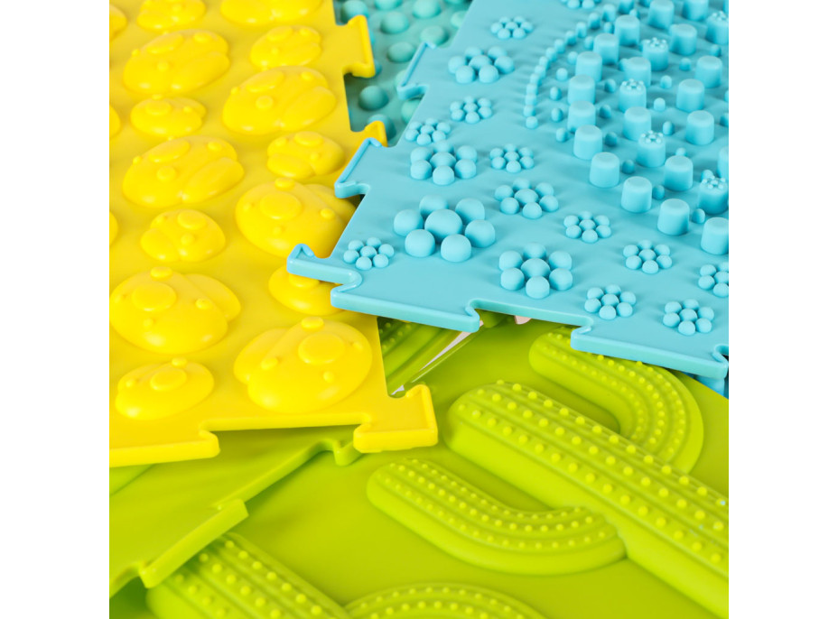 Senzorická podložka Montessori pro masáž nohou 8 dílků - pastelové barvy