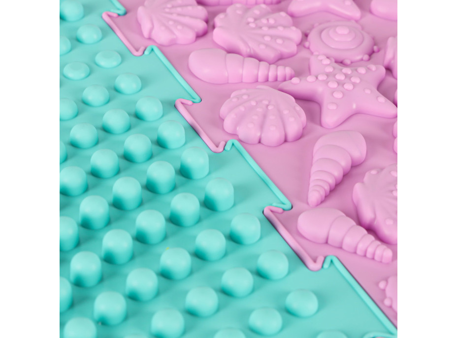 Senzorická podložka Montessori pro masáž nohou 8 dílků - pastelové barvy