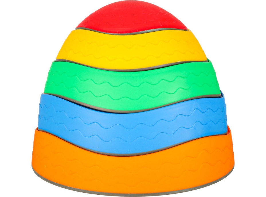 Senzorická Montessori stezka Říční kameny pro trénink rovnováhy 5 prvků - barevná