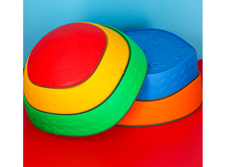 Senzorická Montessori stezka Říční kameny pro trénink rovnováhy 5 prvků - barevná