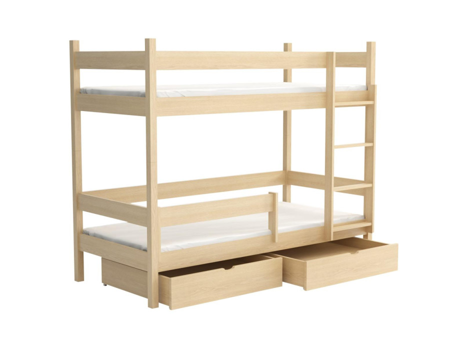 Dětská patrová postel z masivu borovice LEGEND se šuplíky - 180x80 cm
