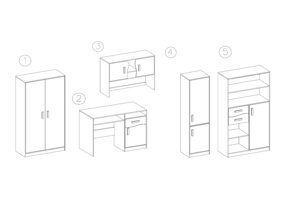 Nábytková stěna SMYK (více variant)