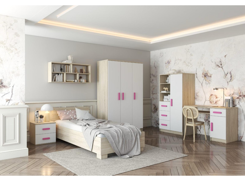 Šatní skříň SMYK 120 - dub sonoma/bílá (více variant)