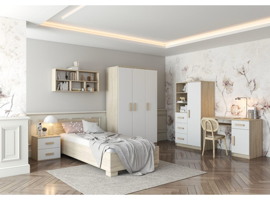 Šatní skříň SMYK 120 - dub sonoma/bílá (více variant)