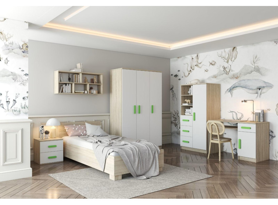 Šatní skříň SMYK 120 - dub sonoma/bílá (více variant)