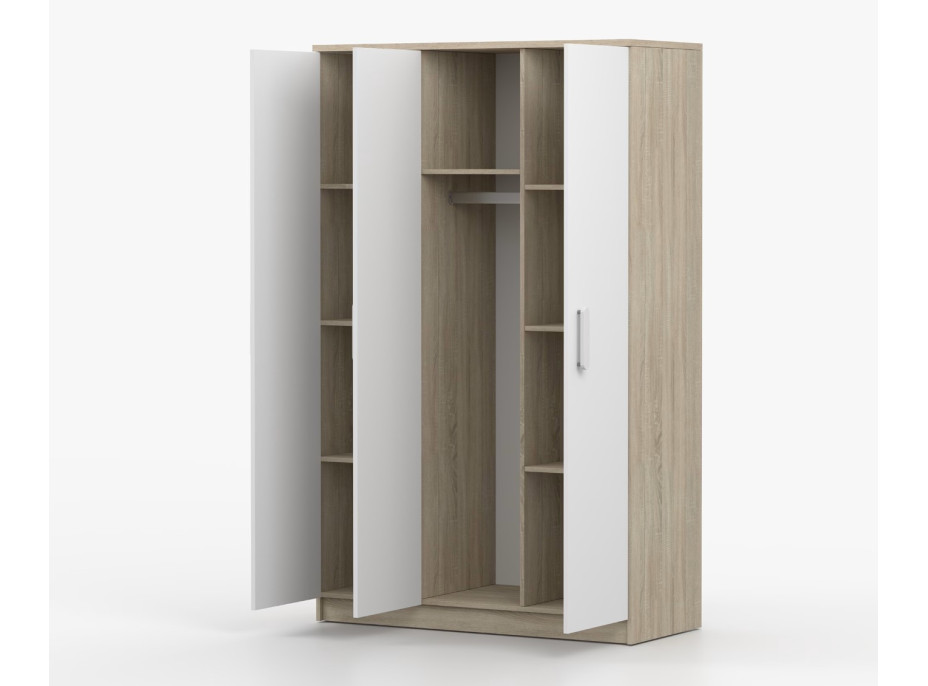 Šatní skříň SMYK 120 - dub sonoma/bílá (více variant)